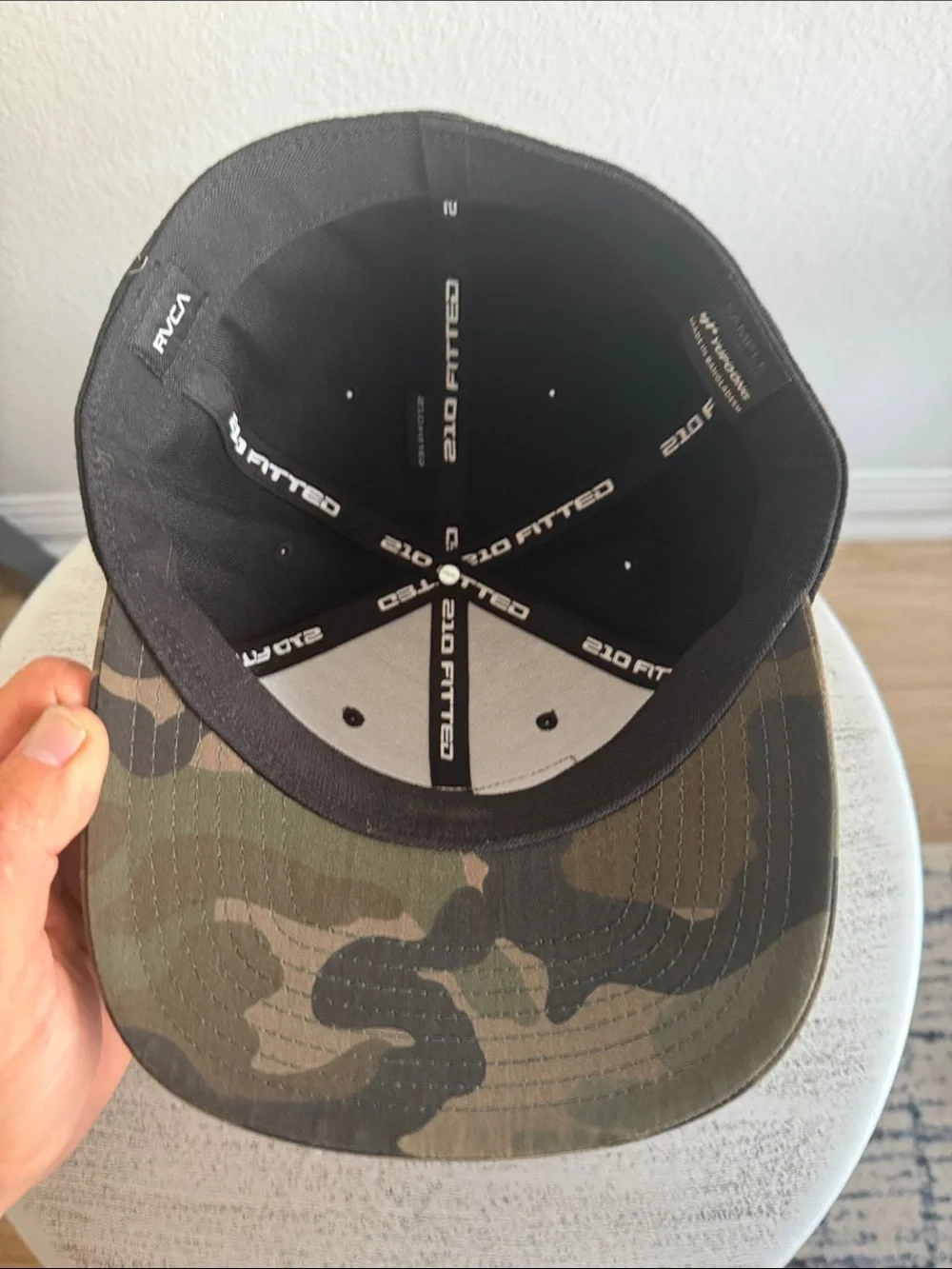 RVCA Black Crown 210 Fitted with Camo Brim